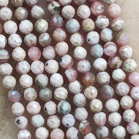 Pink Rhodochrosite Seed Beads Faceted Round