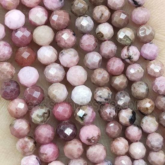Pink Rhodonite Beads Faceted Round B-Grade