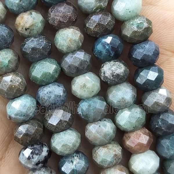 Chinese Chrysocolla Beads Faceted Rondelle