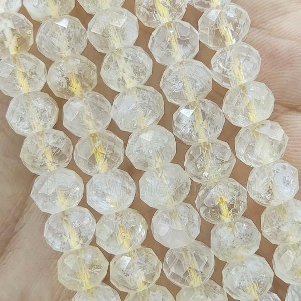 Golden Rutilated Quartz Beads Faceted Rondelle