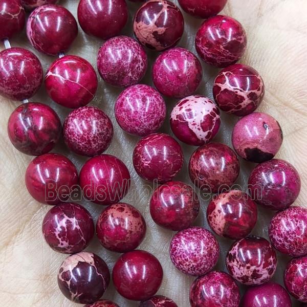 Round DarkRed Imperial Jasper Beads Dye