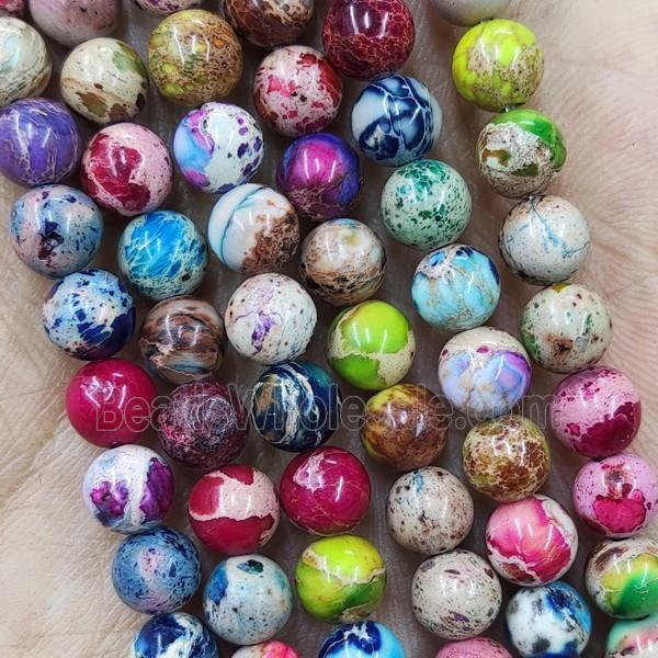 Mix Color Round Imperial Jasper Beads Smooth