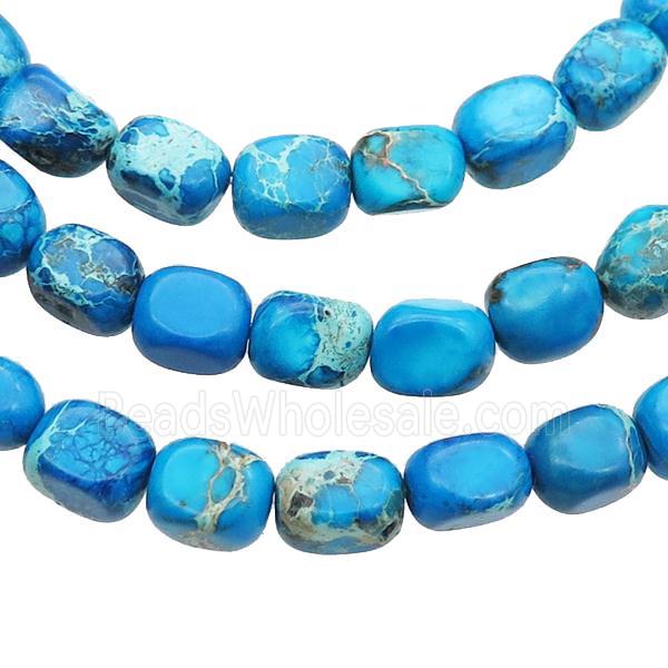 Blue Imperial Jasper Beads Freeform