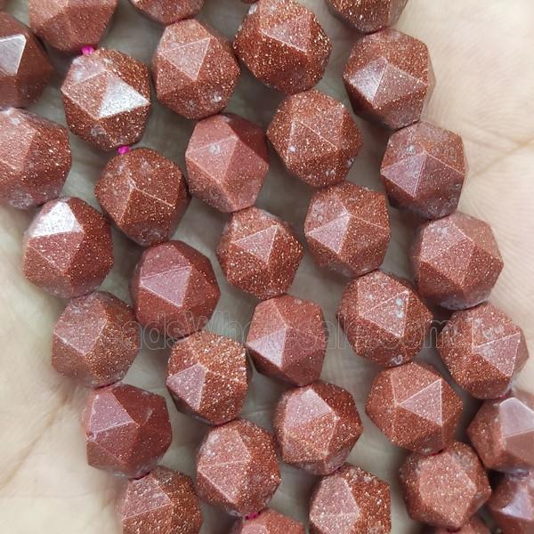 Gold SandStone Beads Cut Round