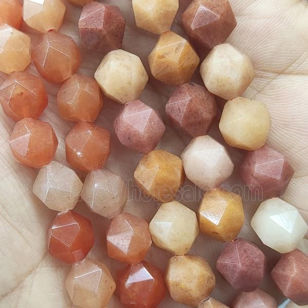 Red Aventurine Beads Cut Round