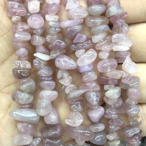 Pink Madagascar Rose Quartz Chip Beads Freeform