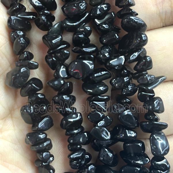 Black Onyx Agate Beads Chip Freeform