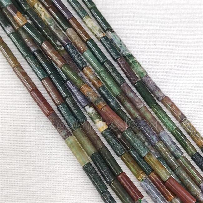 Indian Agate Tube Beads Multicolor