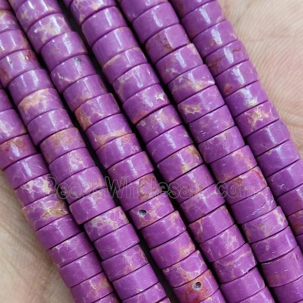 Purple Synthetic Turquoise Heishi Beads