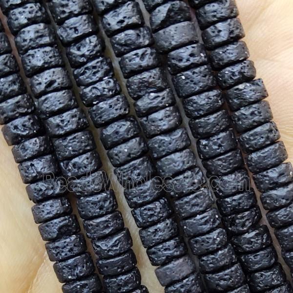 Black Lava Heishi Beads