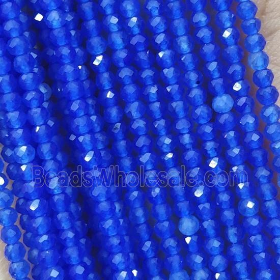 DeepBlue Cat Eye Glass Beads Faceted Round