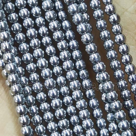 Silver Crystal Glass Seed Beads Smooth Round Electroplated