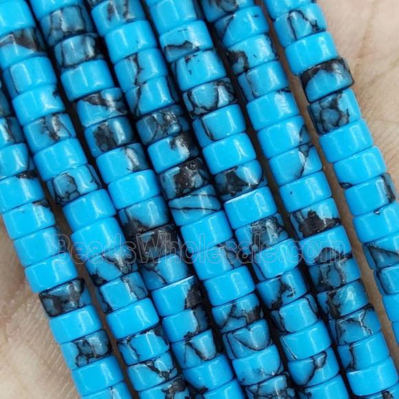 Blue Turquoise Heishi Beads Dye
