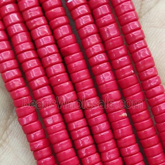 Red Turquoise Heishi Beads Dye