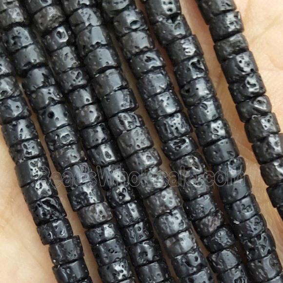 Black Lava Stone Heishi Beads