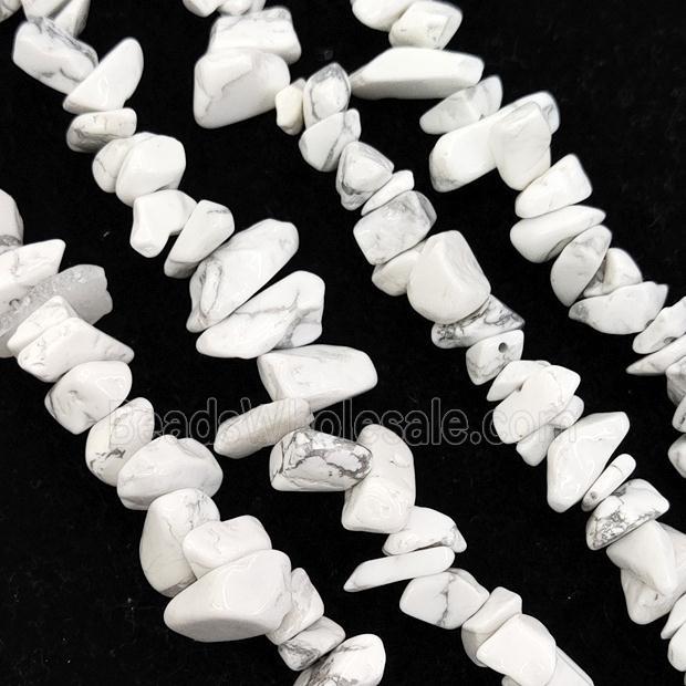White Howlite Chip Beads Freeform