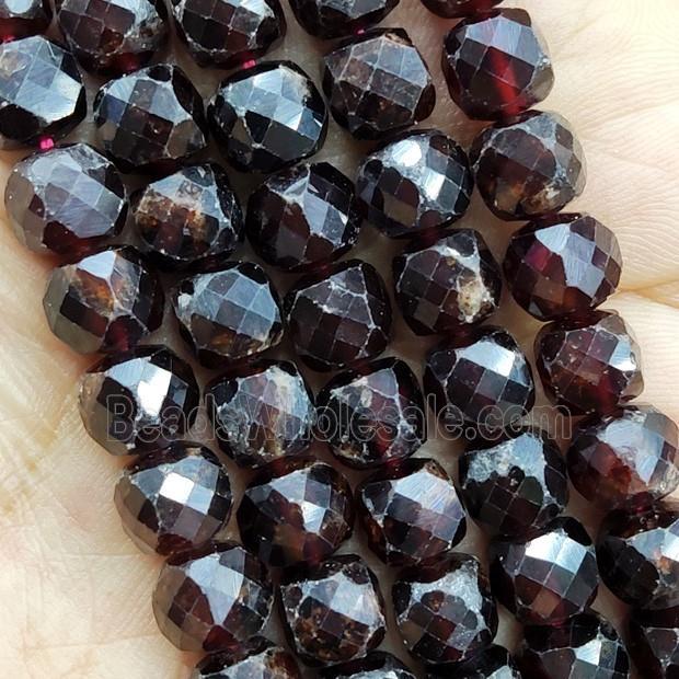 DarkRed Garnet Beads Faceted Cube