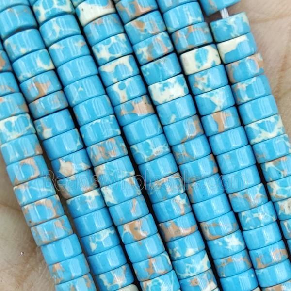 blue Dye Imperial Jasper Heishi Beads