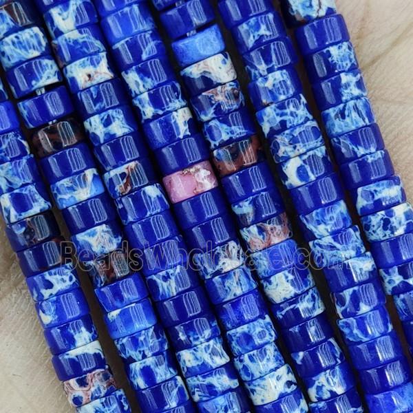 Blue Dye Imperial Jasper Heishi Beads