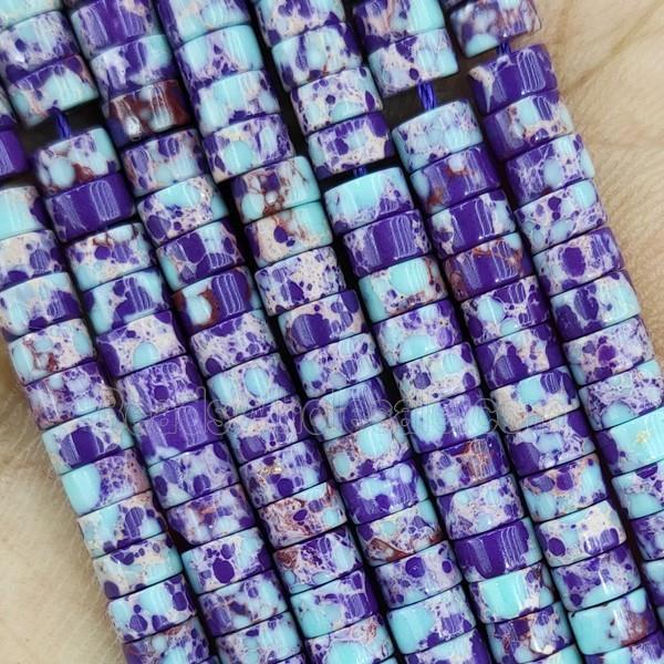 Purple Dye Imperial Jasper Heishi Beads
