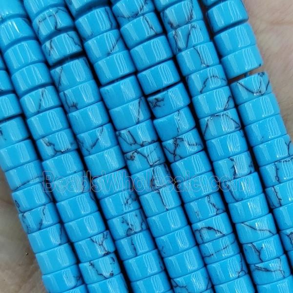 Synthetic Turquoise Heishi Beads Blue