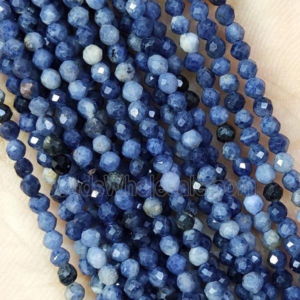 Blue Sapphire Beads Tiny Faceted Round