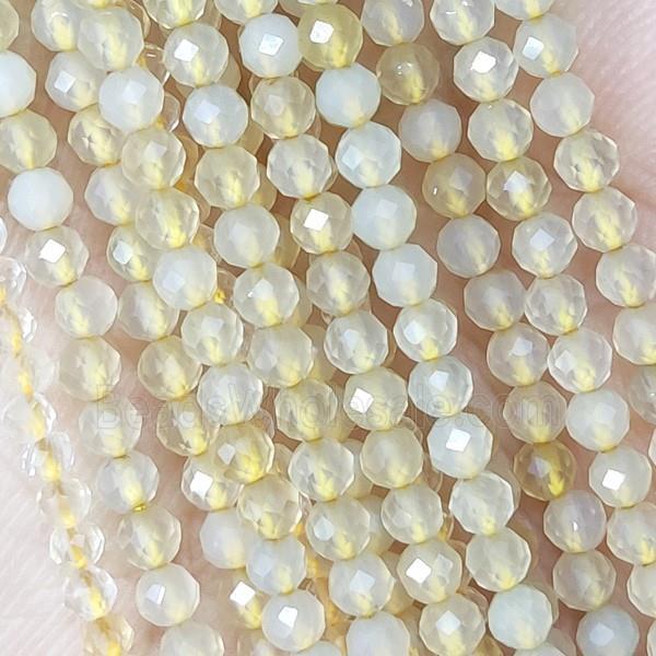 Yellow Agate Beads Faceted Round