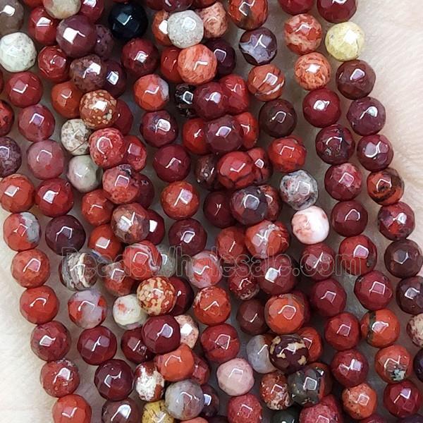 Poppy Jasper Beads Faceted Round