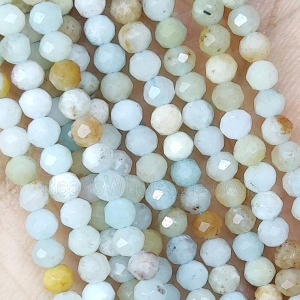 Multicolor Amazonite Beads Faceted Round