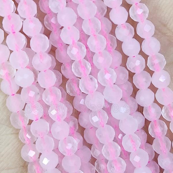 Pink Rose Quartz Beads Faceted Round