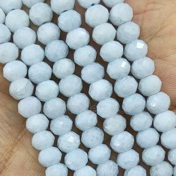 Blue Aquamarine Beads Faceted Rondelle Dye