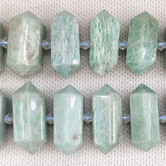 Green Amazonite Bullet Beads