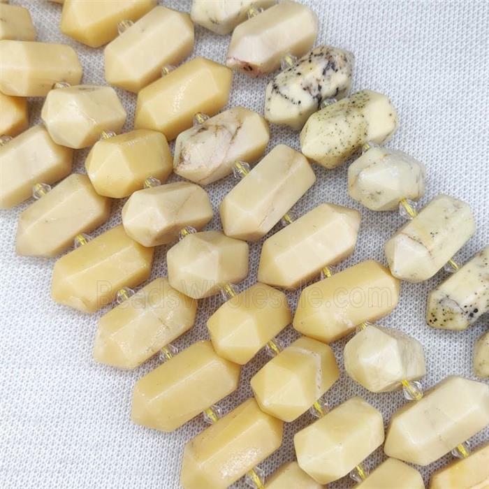 Yellow Jade Bullet Beads