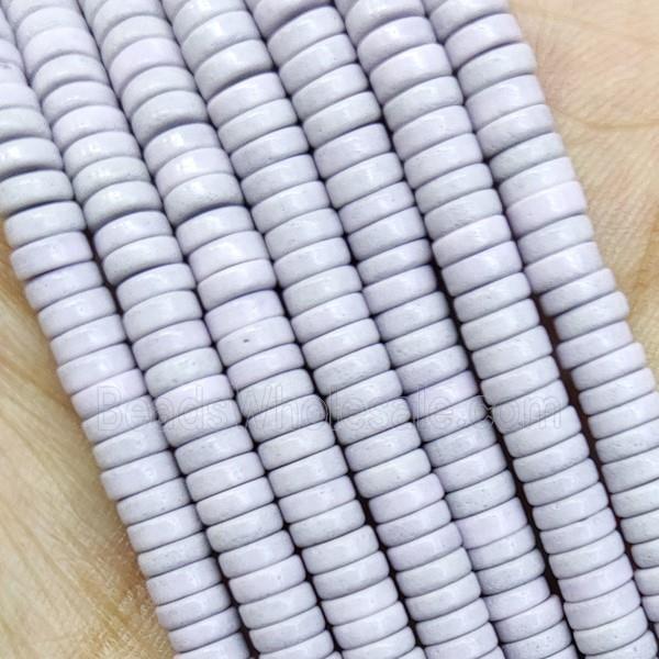 Lt.lavender Oxidative Agate Heishi Beads