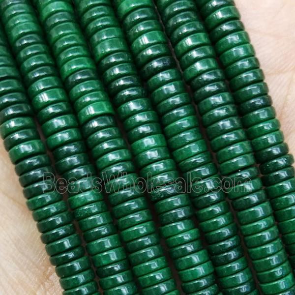 DarkGreen Oxidative Agate Heishi Beads