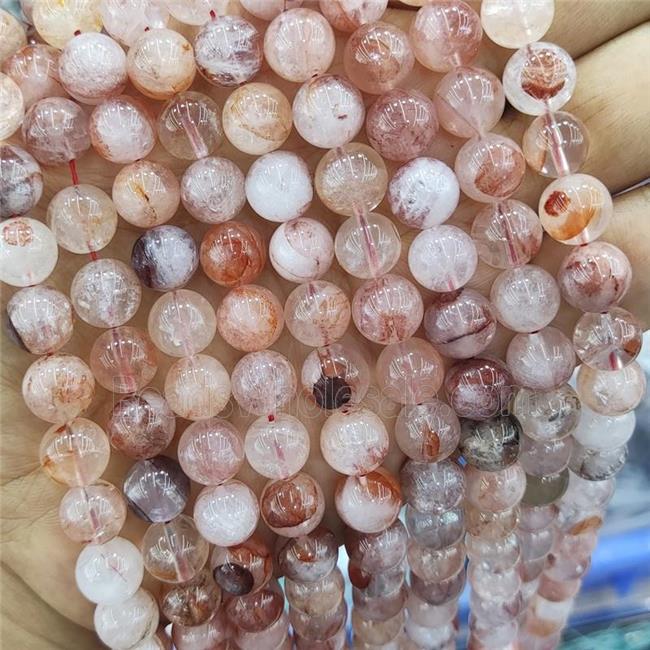 Red Hematoid Quartz Beads Smooth Round
