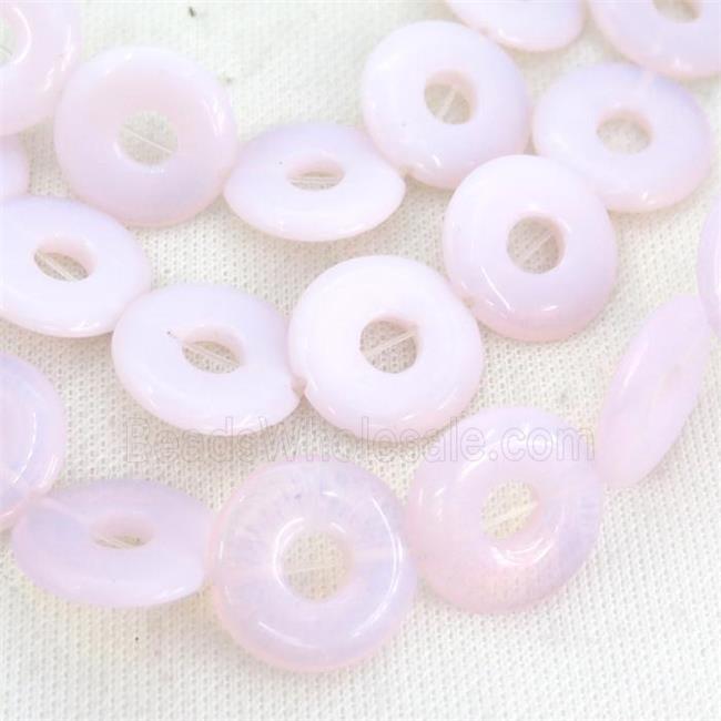 Pink Opalite Donut Beads