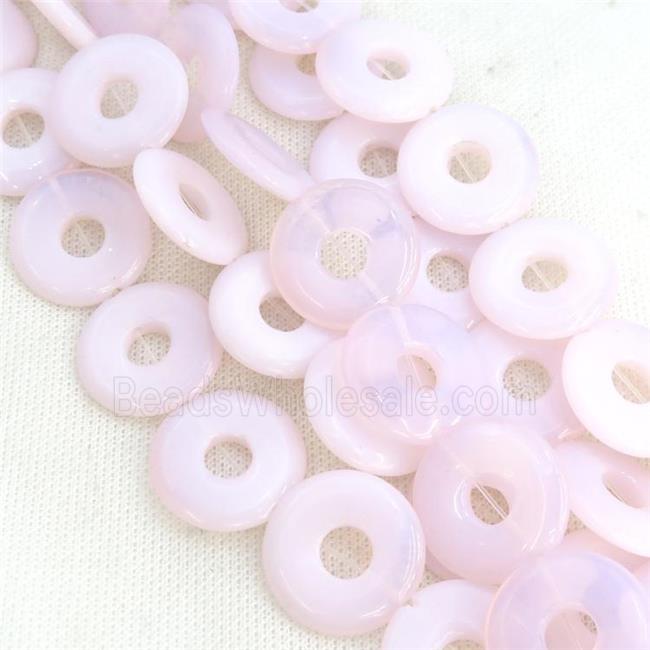 Pink Opalite Donut Beads