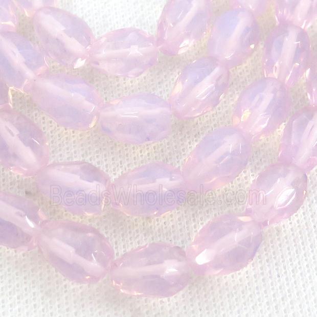 Pink Opalite Beads Faceted Teardrop