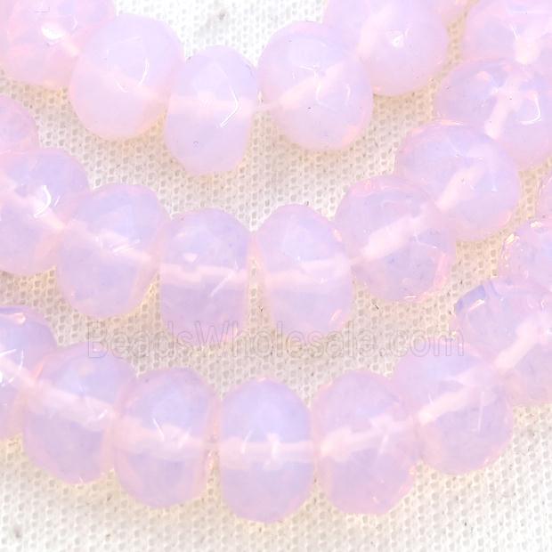 Pink Opalite Beads Faceted Rondelle