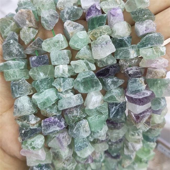 Multicolor Fluorite Nugget Beads Freeform Rough