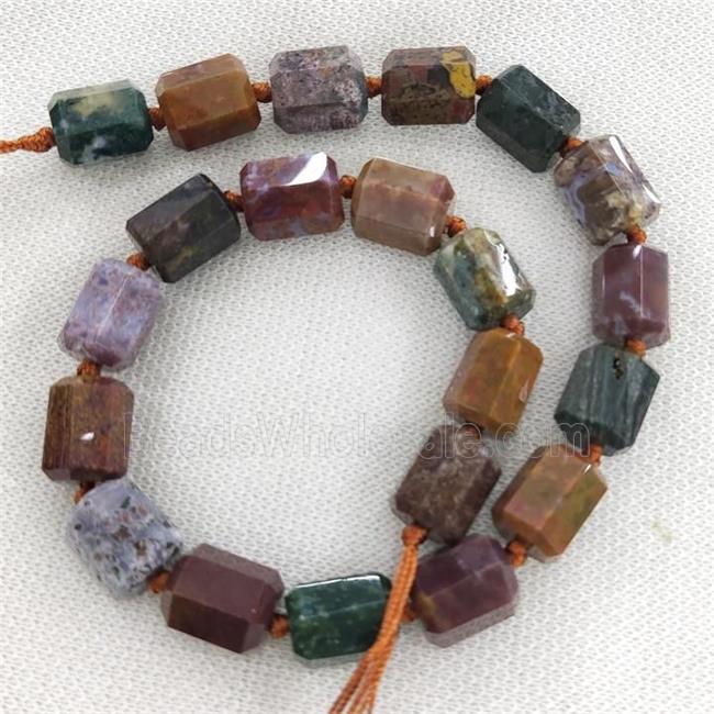 Natural Ocean Agate Column Beads Faceted