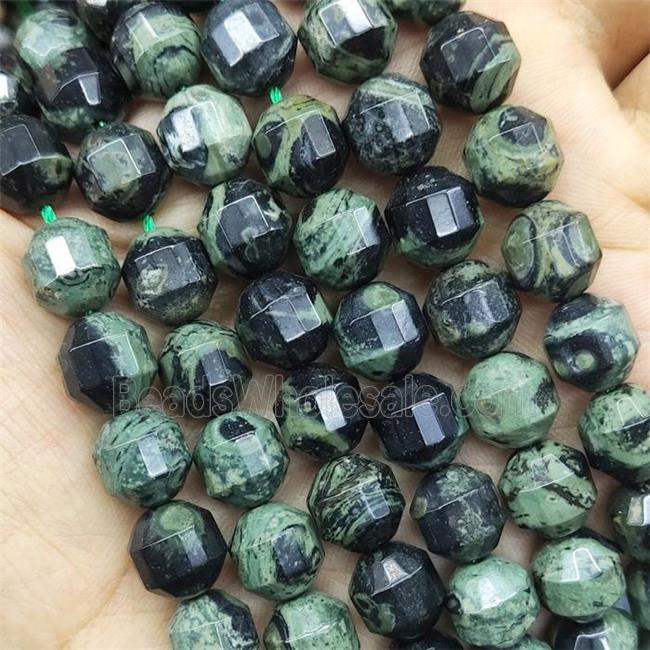Green Kambaba Prism Beads