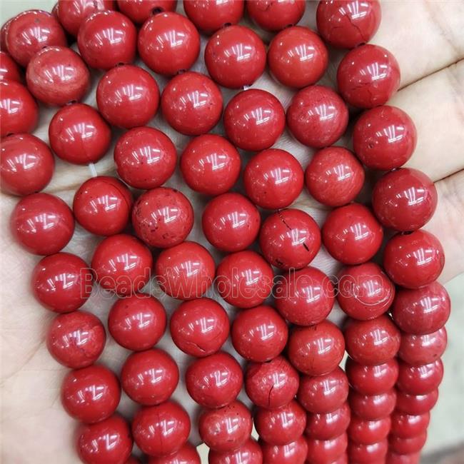 Natural Red Jasper Beads Smooth Round