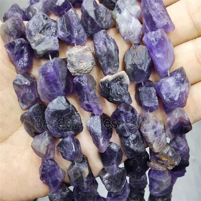 Natural Amethyst Nugget Beads Purple Freeform