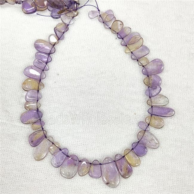 Ametrine Beads Purple Topdrilled Graduated Teardrop A-Grade