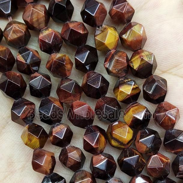 Red Tiger Eye Stone Beads Cut Round