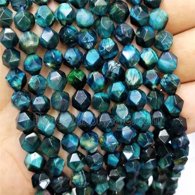 Blue Tiger Eye Stone Beads Cut Round