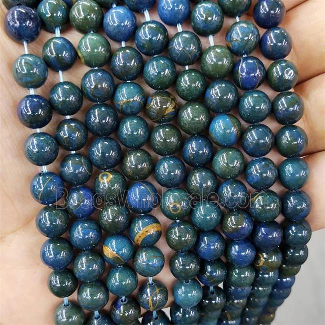 Blue Jasper Beads Smooth Round Dye