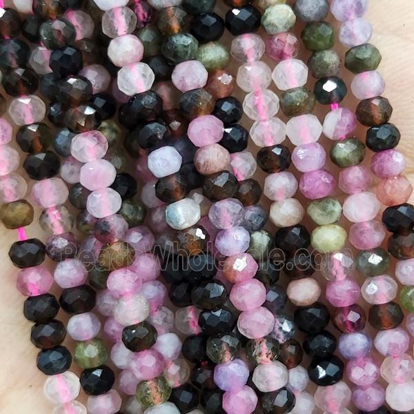 Tourmaline Beads Faceted Rondelle Multicolor